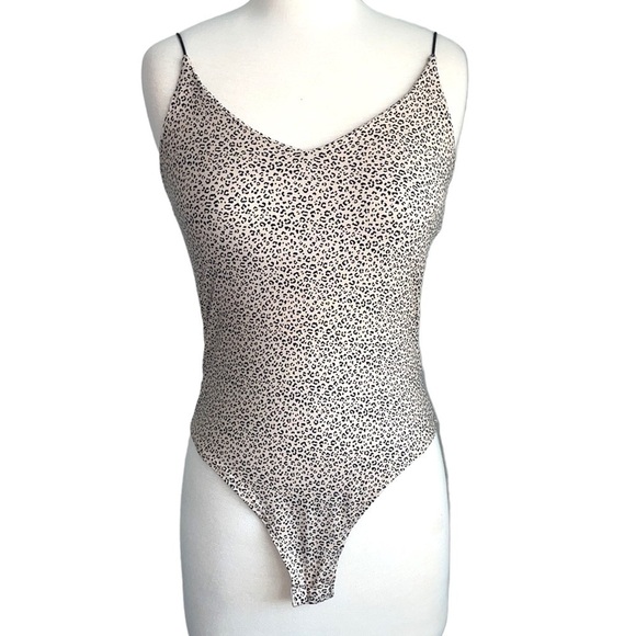 GAZE leopard print Tanktop bodycon bodysuit in women’s size 2 - Picture 1 of 9